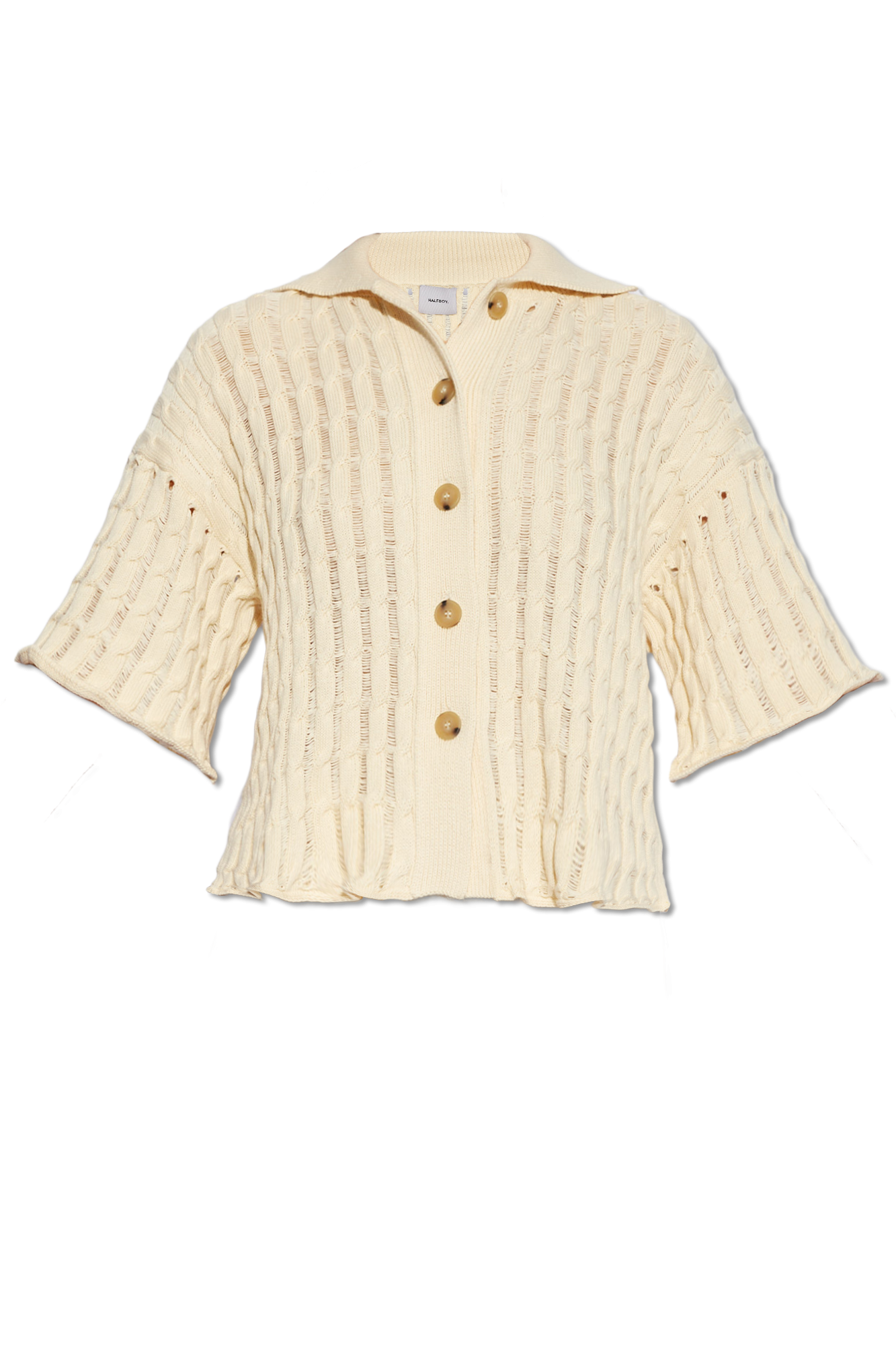 Cream Cardigan with short sleeves HALFBOY Vitkac Canada